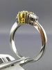 1.75CT WHITE & FANCY YELLOW DIAMOND 18KT TWO TONE GOLD HALF MOON ENGAGEMENT RING