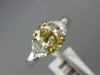 1.75CT WHITE & FANCY YELLOW DIAMOND 18KT TWO TONE GOLD HALF MOON ENGAGEMENT RING