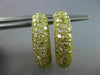 ESTATE 3.22CT FANCY YELLOW DIAMOND 18K YELLOW GOLD 3D DOUBLE SIDED HOOP EARRINGS