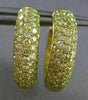 ESTATE 3.22CT FANCY YELLOW DIAMOND 18K YELLOW GOLD 3D DOUBLE SIDED HOOP EARRINGS