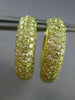 ESTATE 3.22CT FANCY YELLOW DIAMOND 18K YELLOW GOLD 3D DOUBLE SIDED HOOP EARRINGS