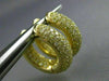 ESTATE 3.22CT FANCY YELLOW DIAMOND 18K YELLOW GOLD 3D DOUBLE SIDED HOOP EARRINGS