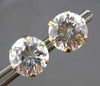 ESTATE MASSIVE 14KT YELLOW GOLD ROUND CZ CUBIC ZIRCONIA STUD EARRINGS #24262
