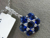 ESTATE LARGE 3.08CT DIAMOND & AAA SAPPHIRE 18K WHITE GOLD 3D FLOWER STAR PENDANT