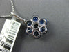 ESTATE LARGE 3.08CT DIAMOND & AAA SAPPHIRE 18K WHITE GOLD 3D FLOWER STAR PENDANT