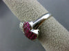 ESTATE LARGE 5.31CT DIAMOND & RUBY 18KT WHITE GOLD 3D BUTTERFLY FLOWER LOVE RING