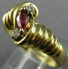 ESTATE .18CT DIAMOND & AAA RUBY 18K YELLOW GOLD FRIENDSHIP PROMISE RING #23975