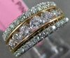 ESTATE 1.42CT WHITE & PINK DIAMOND 18KT WHITE & ROSE GOLD 3 ROW ANNIVERSARY RING