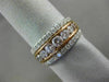 ESTATE 1.42CT WHITE & PINK DIAMOND 18KT WHITE & ROSE GOLD 3 ROW ANNIVERSARY RING