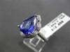 ESTATE LARGE 8.69CT DIAMOND & TANZANITE 18KT WHITE GOLD 3D PEAR ENGAGEMENT RING