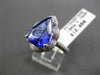 ESTATE LARGE 8.69CT DIAMOND & TANZANITE 18KT WHITE GOLD 3D PEAR ENGAGEMENT RING