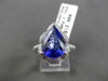 ESTATE LARGE 8.69CT DIAMOND & TANZANITE 18KT WHITE GOLD 3D PEAR ENGAGEMENT RING