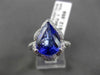 ESTATE LARGE 8.69CT DIAMOND & TANZANITE 18KT WHITE GOLD 3D PEAR ENGAGEMENT RING