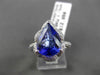 ESTATE LARGE 8.69CT DIAMOND & TANZANITE 18KT WHITE GOLD 3D PEAR ENGAGEMENT RING