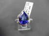 ESTATE LARGE 8.69CT DIAMOND & TANZANITE 18KT WHITE GOLD 3D PEAR ENGAGEMENT RING