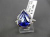 ESTATE LARGE 8.69CT DIAMOND & TANZANITE 18KT WHITE GOLD 3D PEAR ENGAGEMENT RING