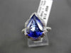 ESTATE LARGE 8.69CT DIAMOND & TANZANITE 18KT WHITE GOLD 3D PEAR ENGAGEMENT RING