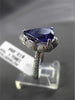 ESTATE LARGE 8.69CT DIAMOND & TANZANITE 18KT WHITE GOLD 3D PEAR ENGAGEMENT RING