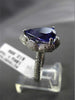 ESTATE LARGE 8.69CT DIAMOND & TANZANITE 18KT WHITE GOLD 3D PEAR ENGAGEMENT RING