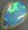 ESTATE LARGE 5.85CT DIAMOND & AAA OPAL 14KT YELLOW GOLD 3D TEAR DROP HALO RING