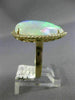 ESTATE LARGE 5.85CT DIAMOND & AAA OPAL 14KT YELLOW GOLD 3D TEAR DROP HALO RING