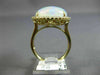 ESTATE LARGE 5.85CT DIAMOND & AAA OPAL 14KT YELLOW GOLD 3D TEAR DROP HALO RING