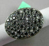 ESTATE EXTRA LARGE .20CT WHITE & BLACK DIAMOND 18KT BLACK GOLD 3D OVAL FUN RING