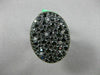 ESTATE EXTRA LARGE .20CT WHITE & BLACK DIAMOND 18KT BLACK GOLD 3D OVAL FUN RING