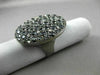 ESTATE EXTRA LARGE .20CT WHITE & BLACK DIAMOND 18KT BLACK GOLD 3D OVAL FUN RING