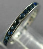 ESTATE .84CT AAA ROUND SAPPHIRE 14KT WHITE GOLD CHANNEL ETERNITY RING 2mm #17819