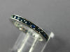 ESTATE .84CT AAA ROUND SAPPHIRE 14KT WHITE GOLD CHANNEL ETERNITY RING 2mm #17819