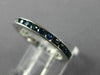 ESTATE .84CT AAA ROUND SAPPHIRE 14KT WHITE GOLD CHANNEL ETERNITY RING 2mm #17819