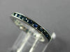 ESTATE .84CT AAA ROUND SAPPHIRE 14KT WHITE GOLD CHANNEL ETERNITY RING 2mm #17819