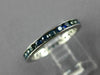 ESTATE .84CT AAA ROUND SAPPHIRE 14KT WHITE GOLD CHANNEL ETERNITY RING 2mm #17819