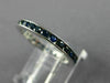 ESTATE .84CT AAA ROUND SAPPHIRE 14KT WHITE GOLD CHANNEL ETERNITY RING 2mm #17819