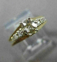 ANTIQUE .46CT OLD MINE DIAMOND 14KT 2 TONE GOLD SOLITAIRE ENGAGEMENT RING #22684