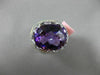 ESTATE LARGE 15.95CT DIAMOND AMETHYST & ENAMEL 14KT WHITE GOLD 3D FILIGREE RING