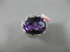 ESTATE LARGE 15.95CT DIAMOND AMETHYST & ENAMEL 14KT WHITE GOLD 3D FILIGREE RING