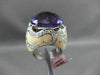 ESTATE LARGE 15.95CT DIAMOND AMETHYST & ENAMEL 14KT WHITE GOLD 3D FILIGREE RING