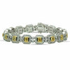 LARGE 9.32CT WHITE & CANARY DIAMOND 18K TWO TONE GOLD 3D BEZEL TENNIS BRACELET