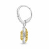 GIA 2.66CT WHITE & FANCY YELLOW DIAMOND 18KT TWO TONE GOLD 3D TEAR DROP EARRINGS