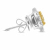 GIA 2.75CT WHITE & FANCY YELLOW DIAMOND 18K 2 TONE GOLD 3D CUSHION STUD EARRINGS