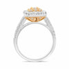 GIA 1.04CT WHITE & PINK DIAMOND 18KT WHITE & ROSE GOLD 3D SQUARE ENGAGEMENT RING