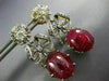 LARGE 12.76CT OLD MINE DIAMOND & AAA RUBY 14KT 2 TONE GOLD BOW HANGING EARRINGS