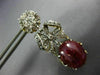 LARGE 12.76CT OLD MINE DIAMOND & AAA RUBY 14KT 2 TONE GOLD BOW HANGING EARRINGS