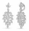 LARGE 2.15CT DIAMOND 18KT WHITE GOLD 3D CLUSTER MARQUISE LEAF HANGING EARRINGS