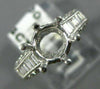 WIDE .64CT DIAMOND PLATINUM 3D ROUND SIX PRONG SEMI MOUNT ENGAGEMENT RING #21172