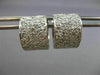 ESTATE WIDE 2.60CT DIAMOND 14K WHITE GOLD 3D CLASSIC PAVE HUGGIE EARRINGS #21256