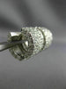 ESTATE WIDE 2.60CT DIAMOND 14K WHITE GOLD 3D CLASSIC PAVE HUGGIE EARRINGS #21256