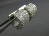 ESTATE WIDE 2.60CT DIAMOND 14K WHITE GOLD 3D CLASSIC PAVE HUGGIE EARRINGS #21256
